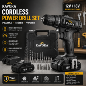 KAVORA Cordless Power Drill Set